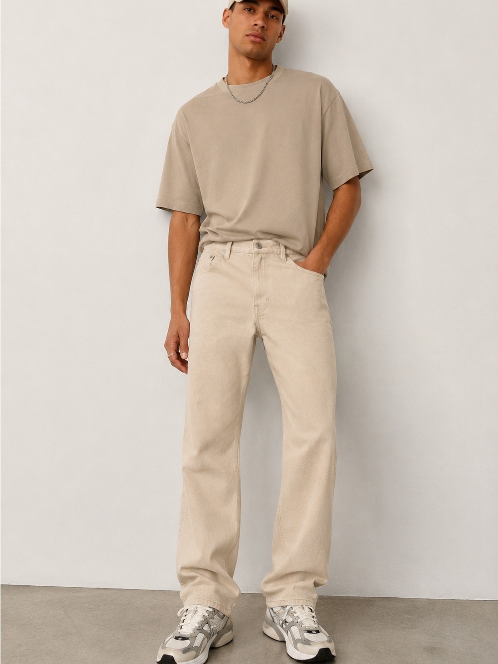 NWT DJAB by Simons Wynwood Relaxed Fit 5-Pocket Jeans Sand Men’s 36